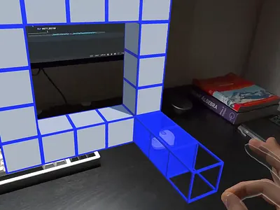 BoxelXR with Hand-Tracking [Voxel Creation Interaction] 3d 3d editor animation ar cubes grid hand tracking interaction design meta quest microinteractions mixed reality pinch pinch to create spatial computing spatial design unity3d virtual reality voxel xr xr design