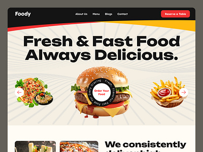 Fast Food Restaurant Website Design booking website fast food food website home page junk food product design restaurant restaurant booking restaurant management restaurant website website design