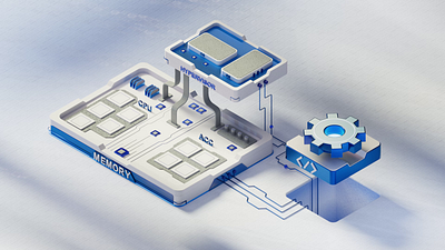 Tech Hardware animater visualization 3d 3d animation animated animation cinema4d cpu gpu graphic design hardware industrial design isometric motion graphics product viz redshift rendering tech ui visualization web animation website animation