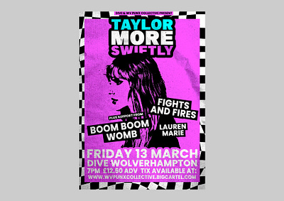 Taylor More Swifty Ska Punk Cover Band Poster badge branding identity illustration logo logo design poster taylor swift typography