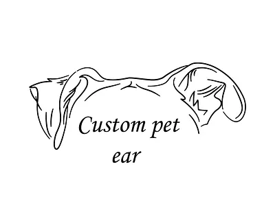 Custom pet ear design illustration illustration art logo one line art