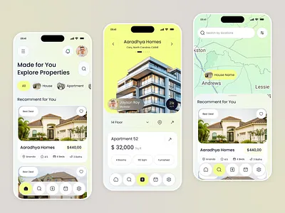 Real Estate Mobile App android app design booking clean design house ios luxury mobile app product design property real estate real estate app ui uiux uiux design