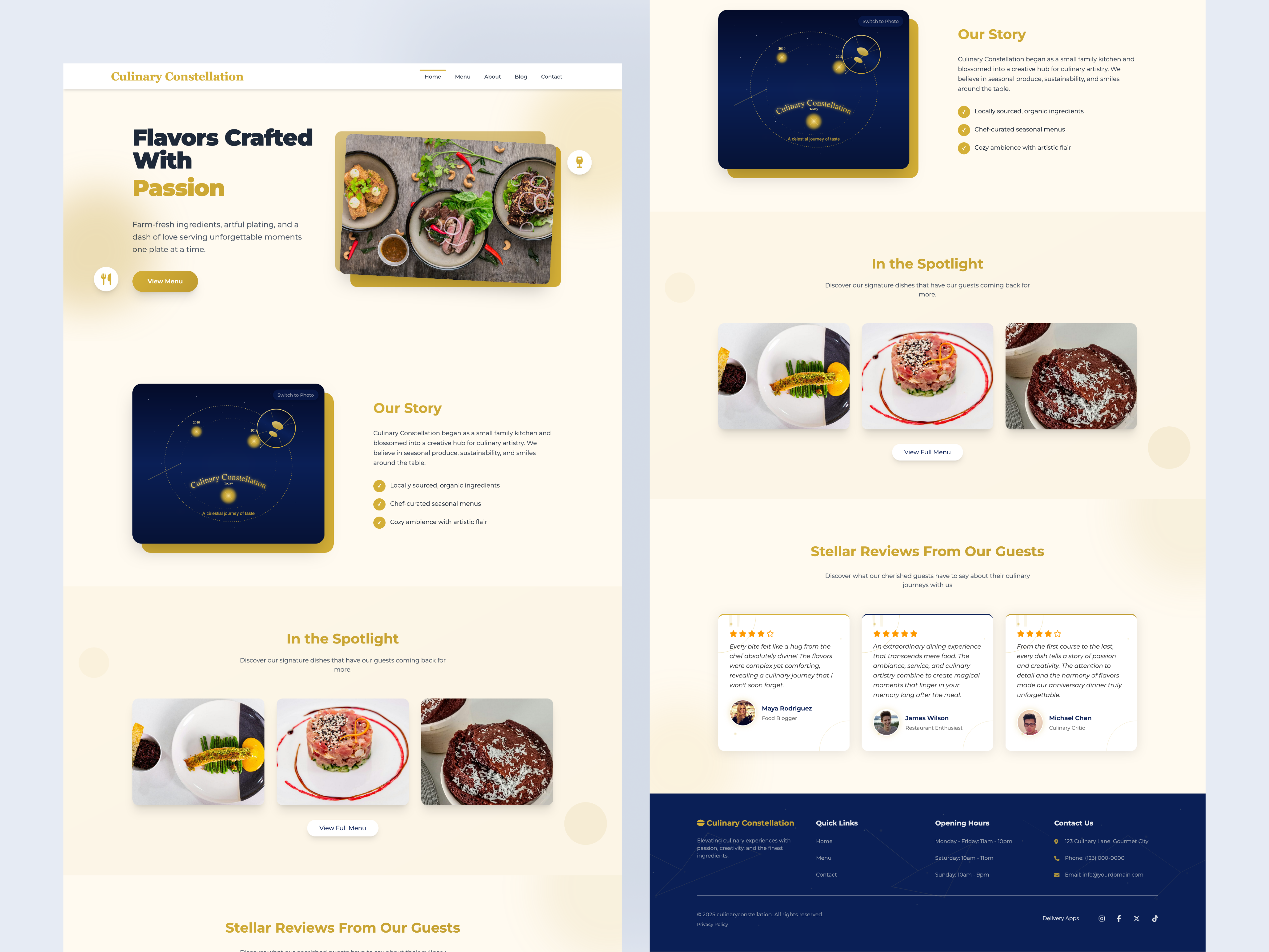 Culinary Constellation - Premium WordPress Restaurant Theme branding restaurant theme ui uidesign webdesign wordpress wordpresstheme