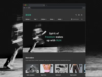 RUN - E-comers for sport wear & accessories e comers sport ui