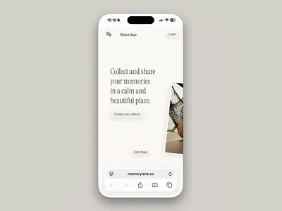 Memory Lane — Landingpage live animation app canvas horizontal photos timeline travel ui website