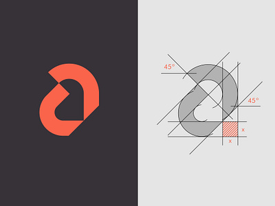Lettermark/monogram A angle balance branding clean construction geometry grid identity lettermark logo monogram ratio structure symbol visual