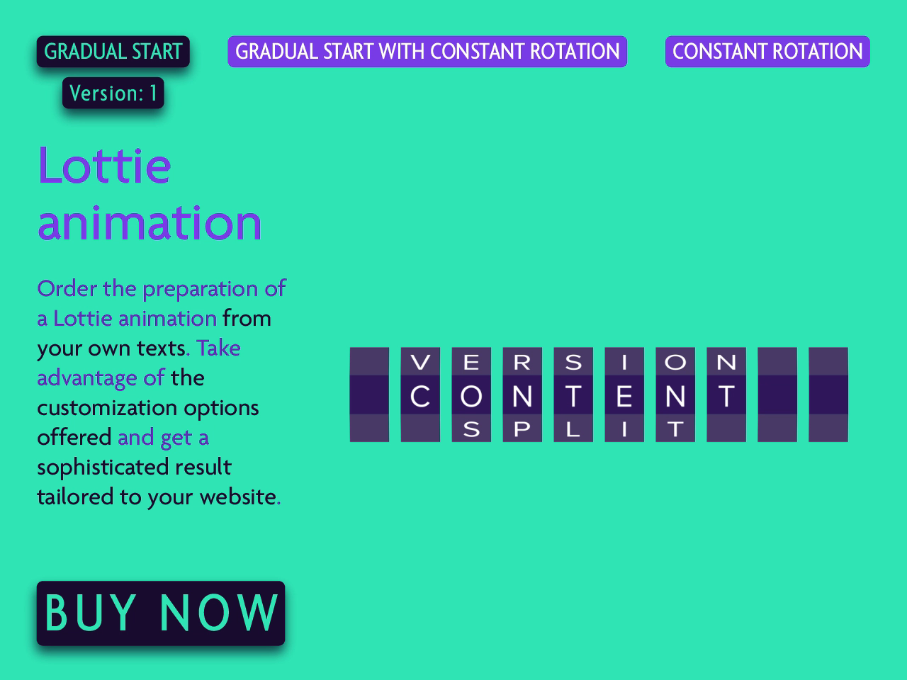 Example of Lottie Animation Of Rotating Texts: V1