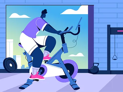 Futuristic Habitat Scene - Cycling Frame 2d art branding character art concept art design fitness flat illustration graphic design illustration illustration design illustrator lifestyle modern lifestyle product design vector vector illustration workout