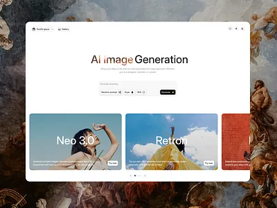 AI Image Generation - Webapp ai ai app ai image chat gpt design designer figma generate krea llm model product product design prompt ui uiux ux webapp website