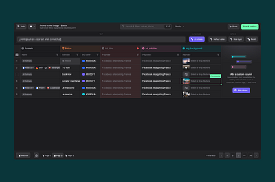 Spreadsheet - Abyssale automation creative automation csv dark mode excel marketing automation product design saas sheets spreadsheet ui ux