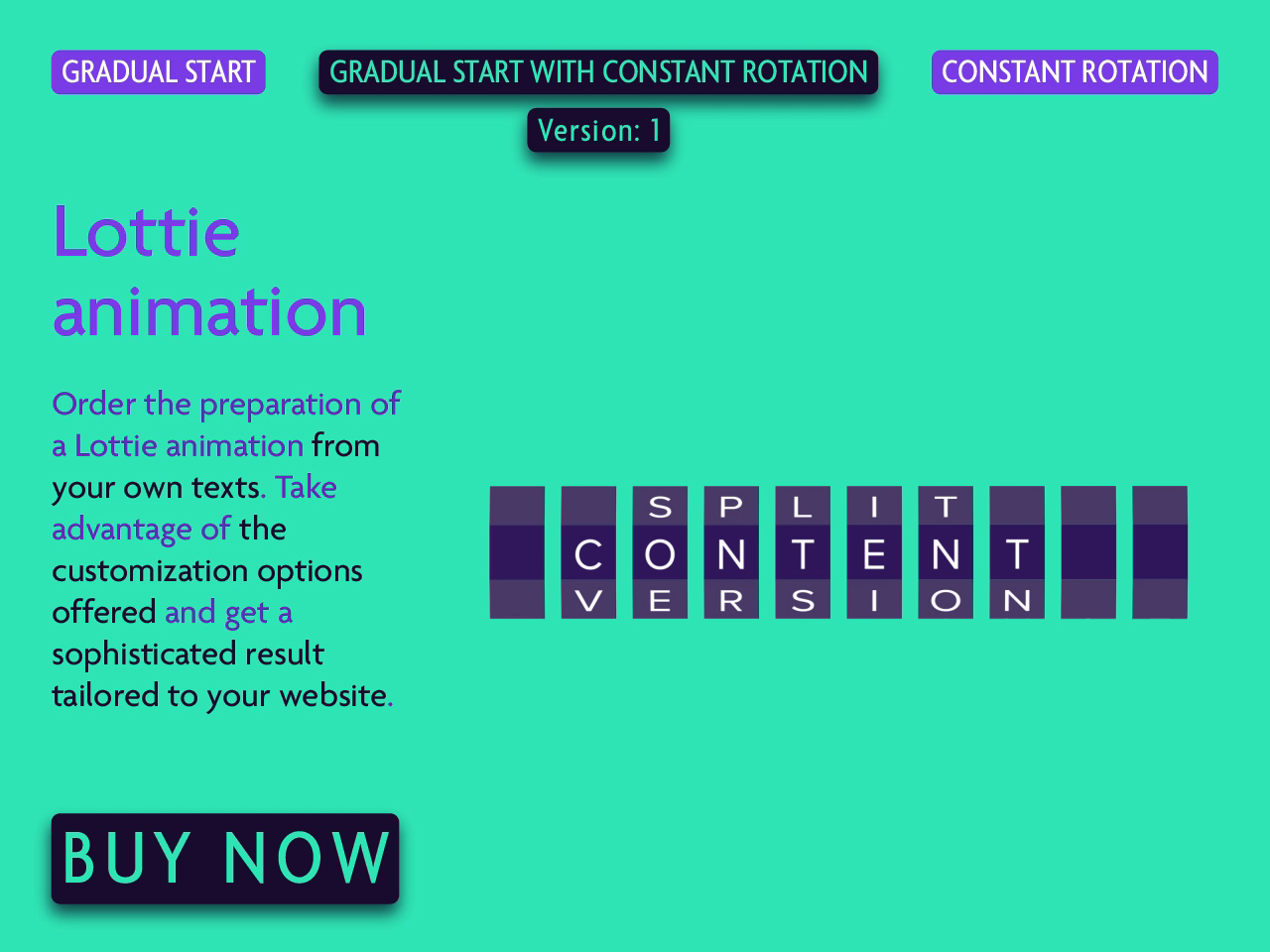 Example of Lottie Animation Of Rotating Texts: V1