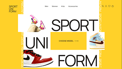 Online store Sneakers Sportuniform animation design figma interactive design main screen online store shoes slider sneakers sport sport footwear ui uiux design web design