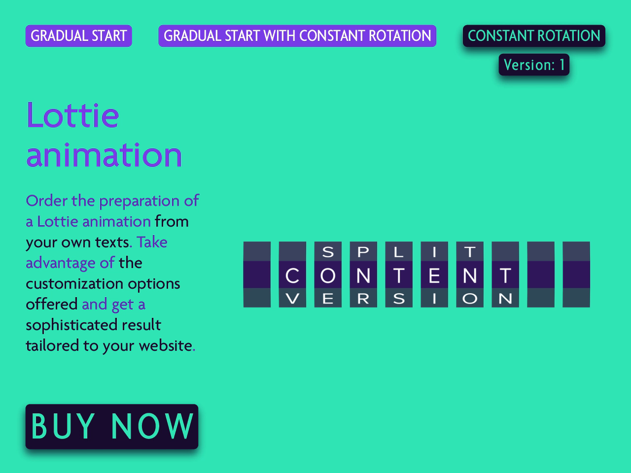 Example of Lottie Animation Of Rotating Texts: V1