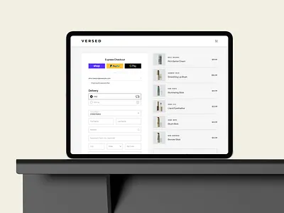 Clean UX: VERSD E-commerce Checkout Flow Redesign add to cart ui apple pay bank details beauty app design before after card checkout page checkout page projects designkast e commerace google pay minimallist payment shopping cart payment ui uiux uiux design versed visa