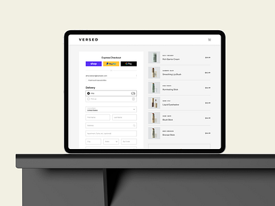 Clean UX: VERSD E-commerce Checkout Flow Redesign add to cart ui apple pay bank details beauty app design before after card checkout page checkout page projects designkast e commerace google pay minimallist payment shopping cart payment ui uiux uiux design versed visa