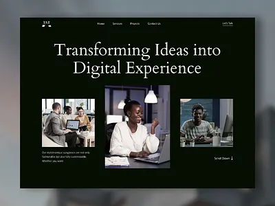 Digital Agency Landing Page agency branding dark dark theme design digital agency header homepage landingpage logo ui ux website