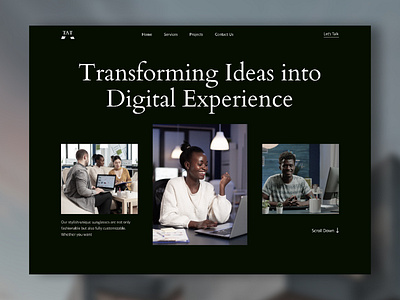 Digital Agency Landing Page agency branding dark dark theme design digital agency header homepage landingpage logo ui ux website