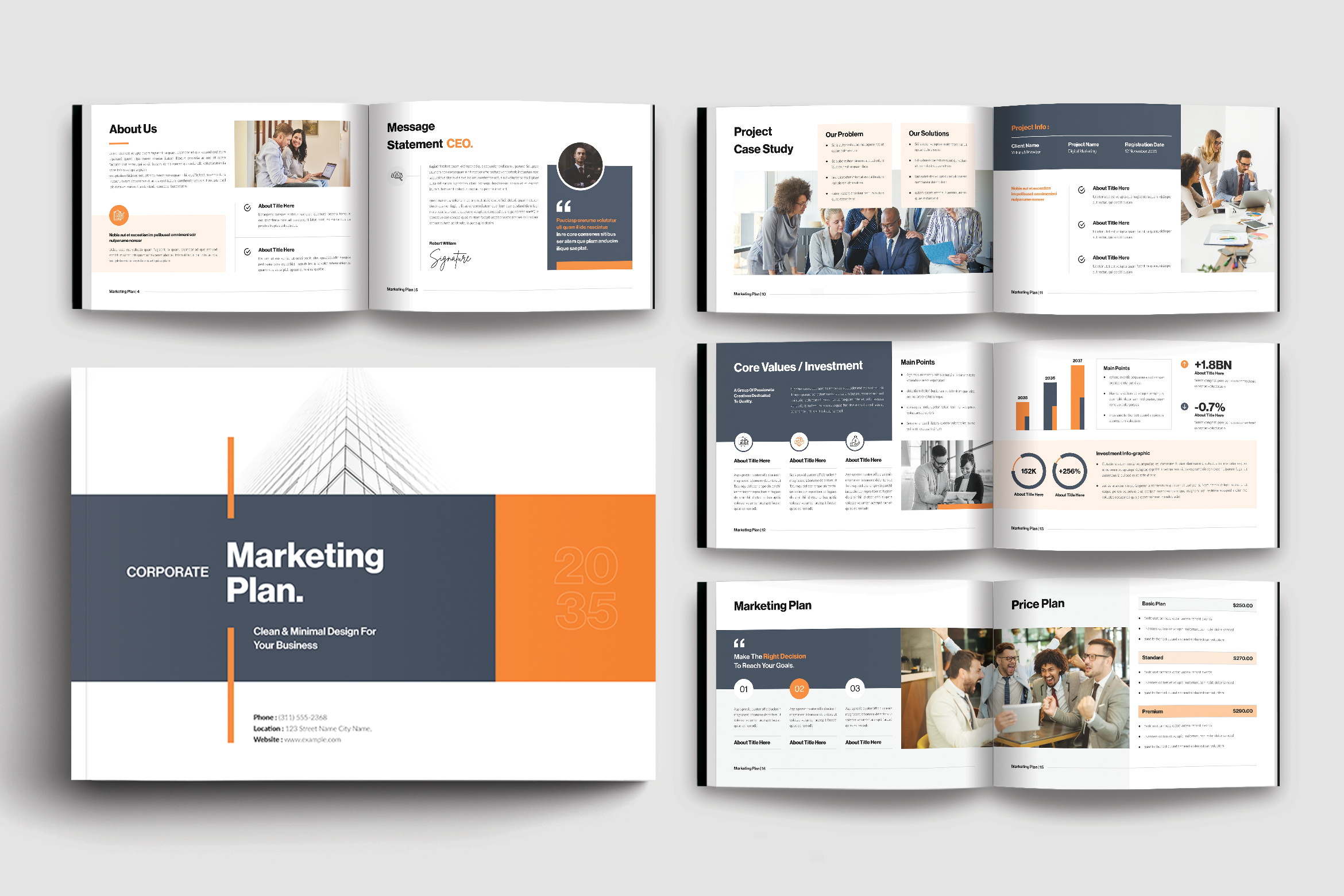 Marketing Plan Template Landscape 3d a4 agency animation app architecture branding brochure business corporate design graphic design illustration logo marketing plan minimal motion graphics ui