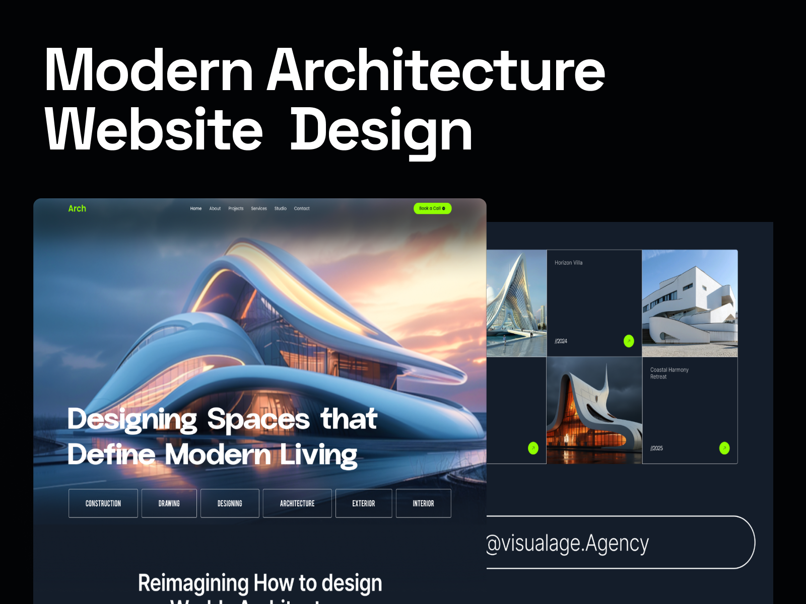Modern Architecture Website — Where Design Meets Precision architectural portfolio architecture design creative agency design studio dribbble design luxury branding minimal design modern architecture portfolio website responsive design ui design uiux design visualsage web design web development