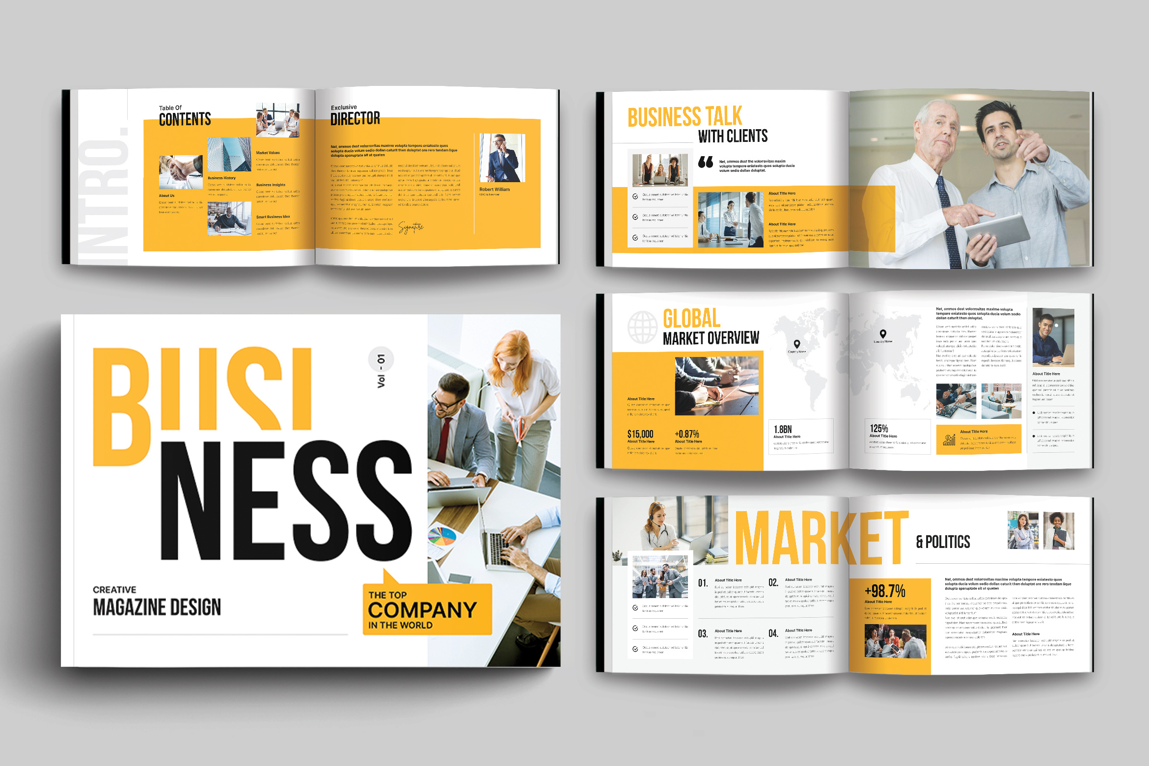 Business Magazine Template Landscape 3d agency animation app architecture branding brochure business corporate design graphic design guideline illustration logo magazine minimal motion graphics print ui