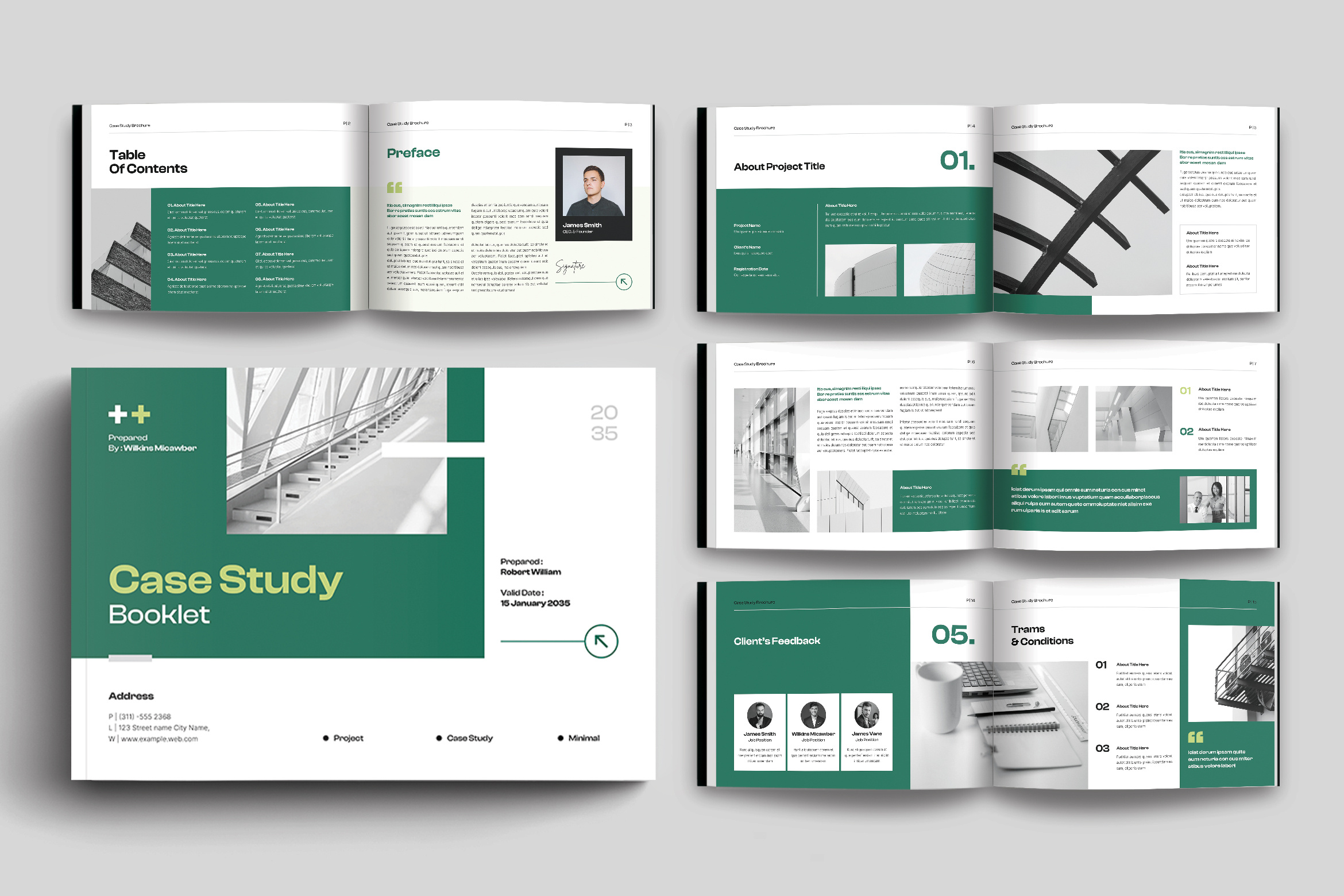 Case Study Booklet Template Landscape agency app architect architecture branding brochure business case study corporate design illustration interior logo minimal portfolio print ui