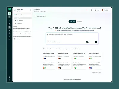 Axiora - AI Co - Pilot Dashboard UI ai content writing ai dashboard dashboard ui saas dashboard saas design ui design ux design