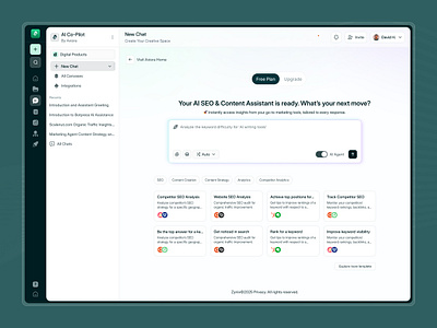 Axiora - AI Co - Pilot Dashboard UI ai content writing ai dashboard dashboard ui saas dashboard saas design ui design ux design