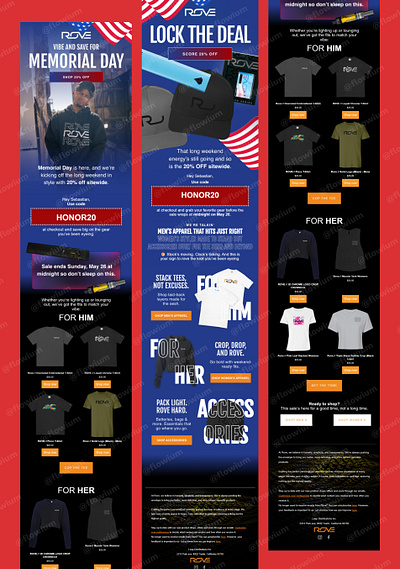 Memorial Day Email Campaign Design for Apparel eCommerce email email design email marketing email template graphic design newsletter newsletter design
