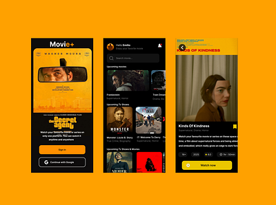Movie mobile app design! design ui ux web design website