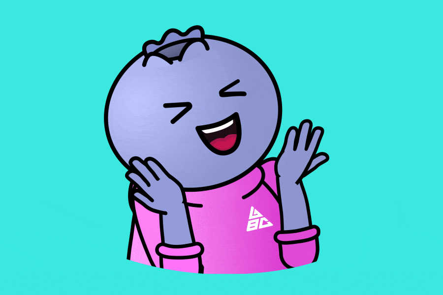 Laughing blueberry aftereffects animated animation character emoji illustration laugning smile sticker telegram