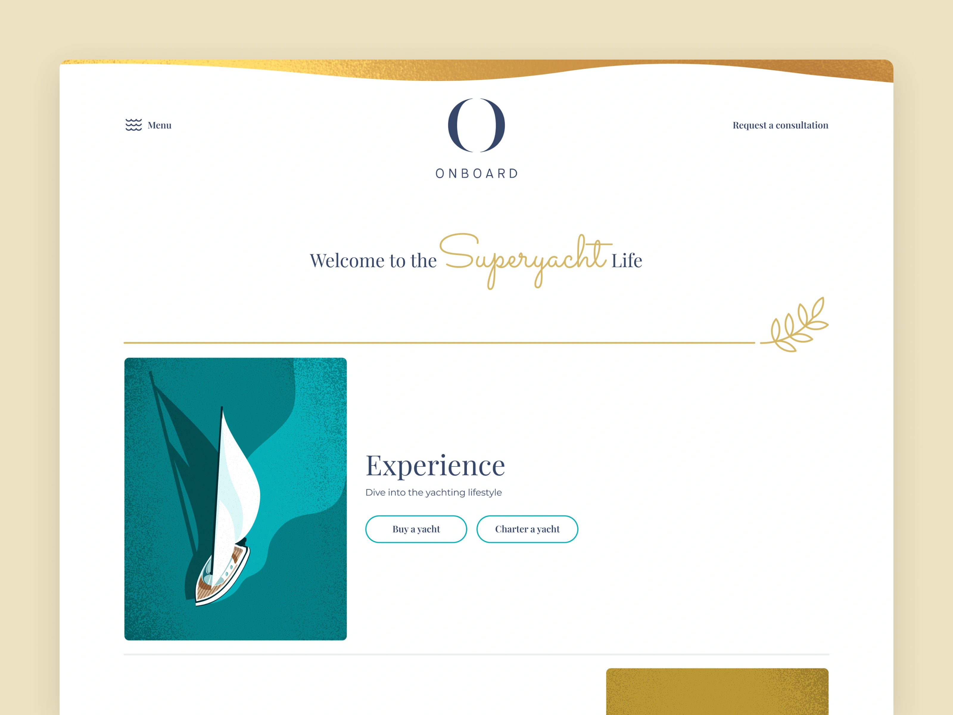 OnBoard website clean influencer light minimal personal web design website