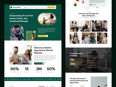 Mental Health Landing Page Design business creative website healthcare landing page medical mental mental health mental wellness modern design product design template therapy thumbnail design ui design uiux design ux design web design website website design wellness
