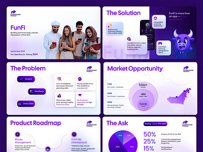 FinTech Pitch Deck ai branding design fintech google slide graphic design illustration logo pitch deck powerpoint template presentation design ui
