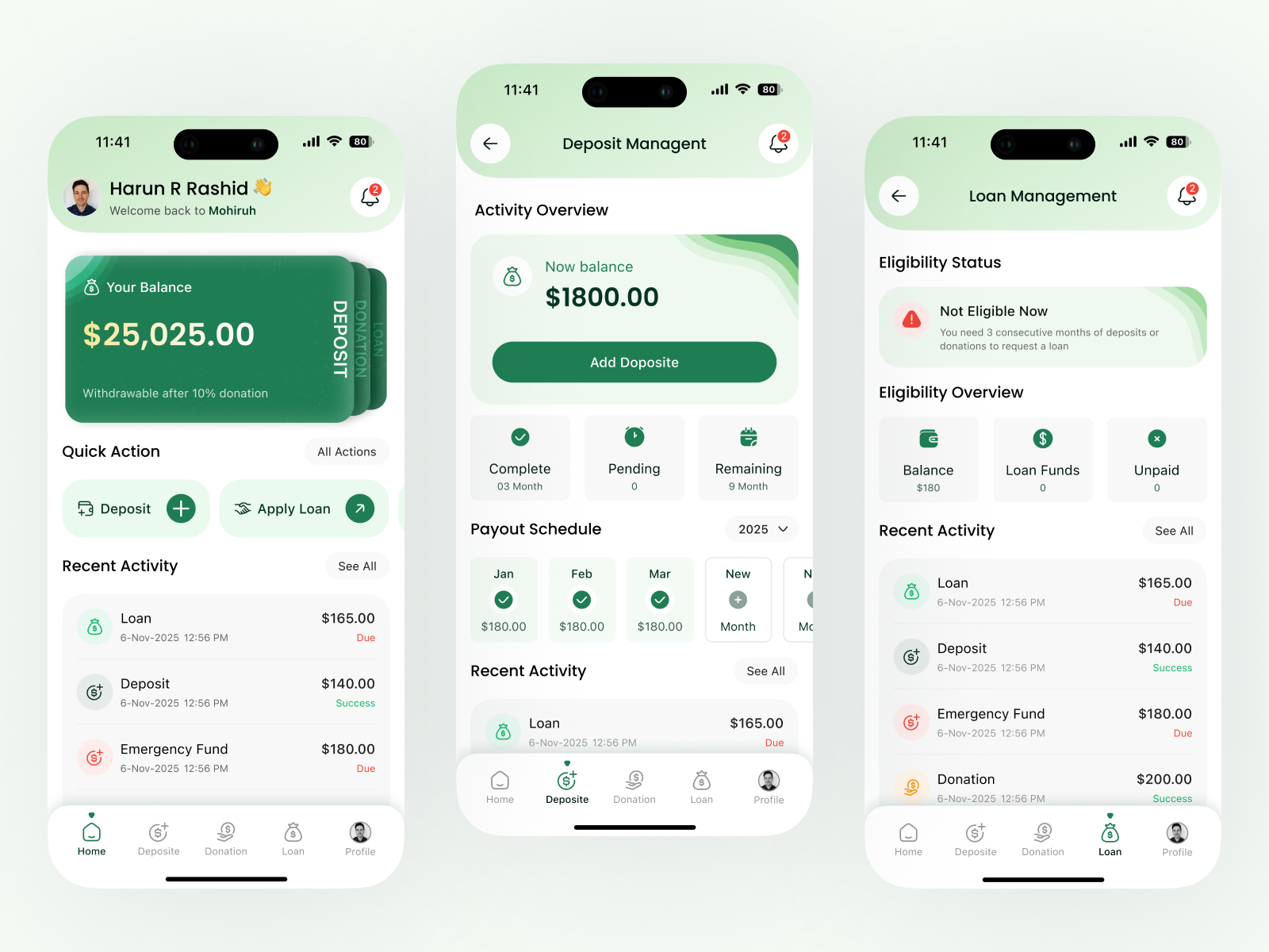 Example of Fintech Mobile App UI/UX Design
