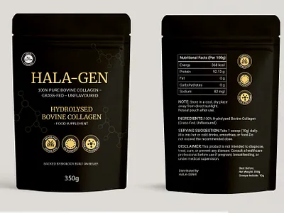 Label And Packaging Design - Hala-Gen 3d 3d mockup bag design branding design food supplement graphic design illustration label design logo packaging print ready vector