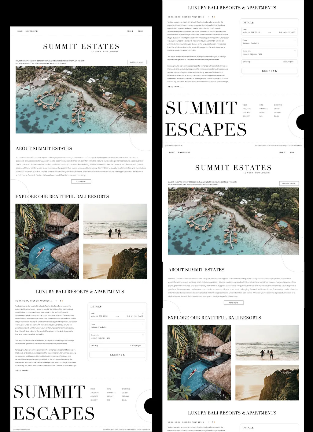 Summit Estates Website – Coastal Luxury Redefined architecture design figma holiday illustration landing page luxurywebsite minimal minimaldesign moderndesign popular trending ui uiux ux vacation webdesign