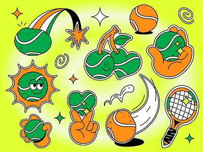 Roland Garros adidas ball basket branding character design doodle editorial football graphic design hand illustration logo nike nytimes running sport tennis ui