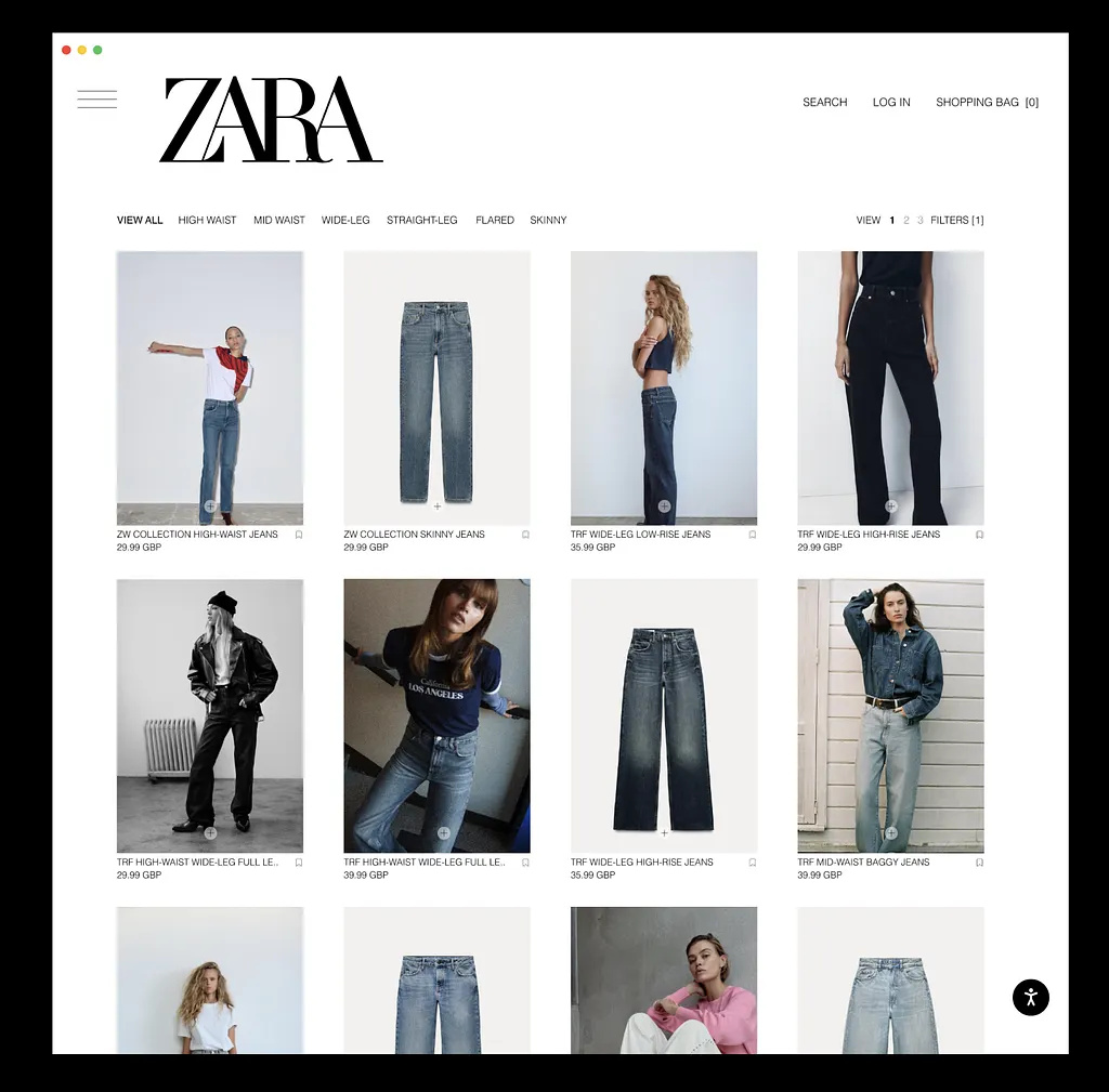 Zara E-Commerce Website T Shirt Page UI Figma Design architecture branding design figma illustration landing page logo luxurywebsite minimaldesign moderndesign popular trending ui uiux webdesign