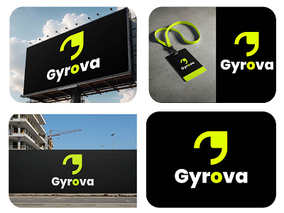 Gyrova logo design bold concept brand identity branding corporate design creative identity dynamic energy futuristic growth gyrova innovative design minimal logo modern modern typography motion neon green professional smart solutions technology visual innovation