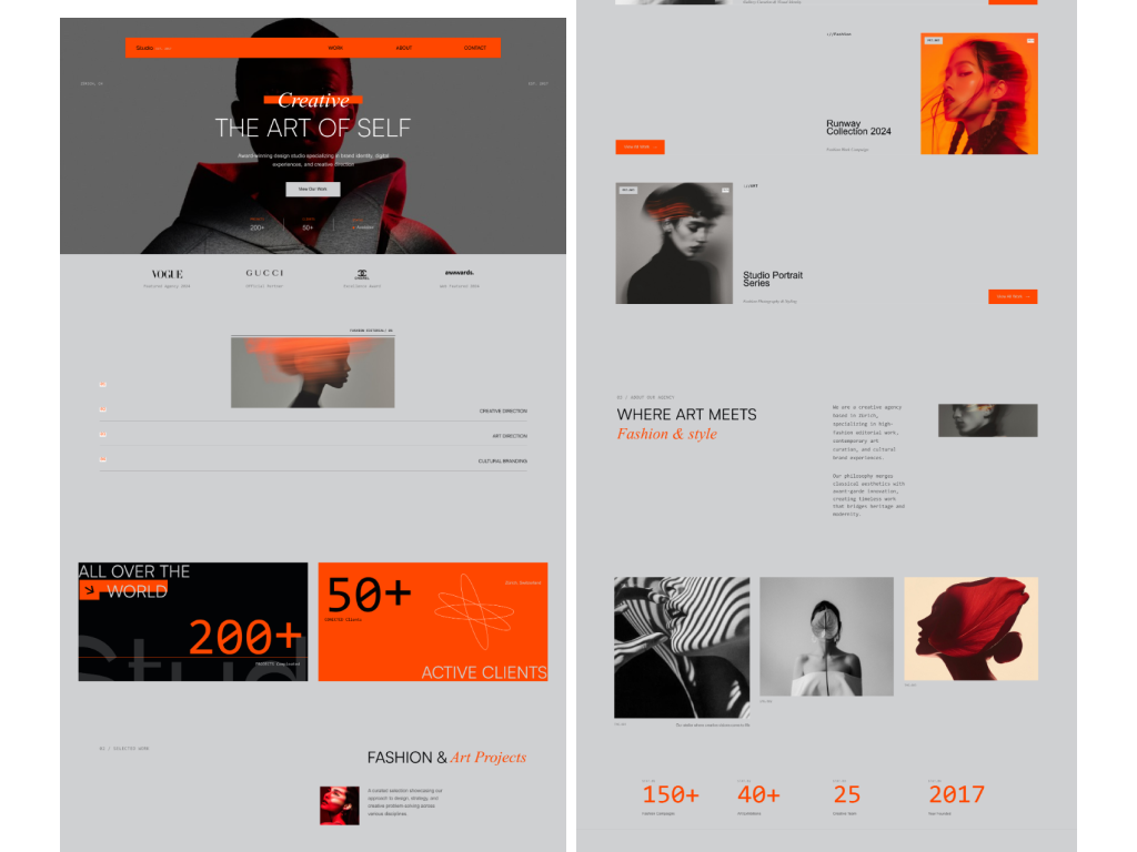 Creative Studio Portfolio | Swiss Minimalism Meets Modern Motion 2025webtrends awwwardsstyle cleanlayout creativeagencydesign creativestudiowebsite dynamicwebui editorialdesign fashionwebsite landing page swissdesign ui ui design ux uxuidesign
