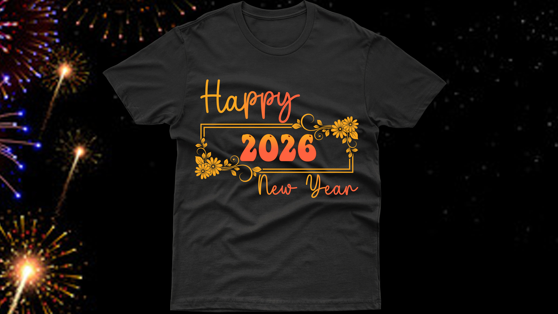 Example of Custom Happy New Year 2026 Tshirt Design
