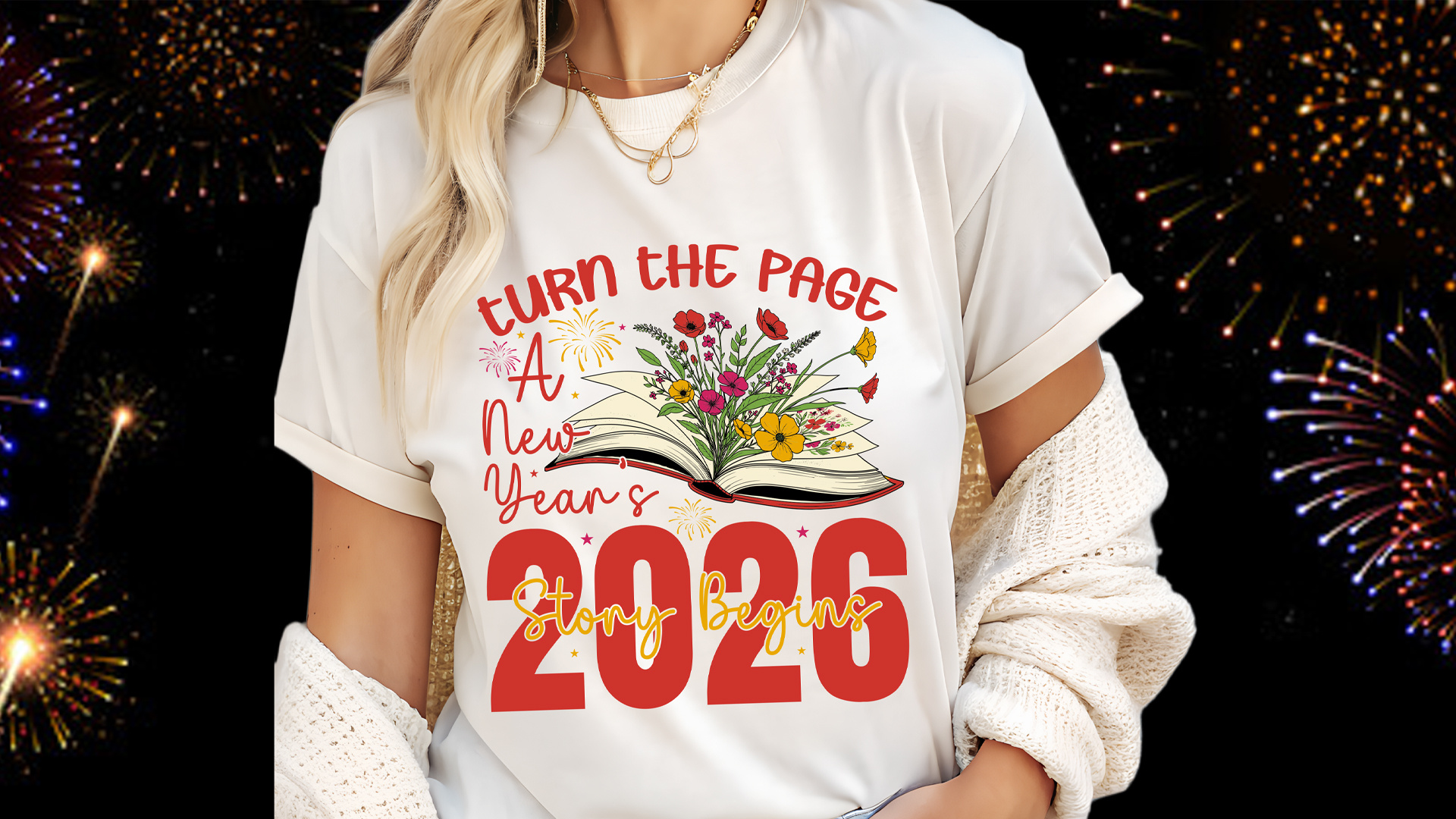 Example of Custom Happy New Year 2026 Tshirt Design