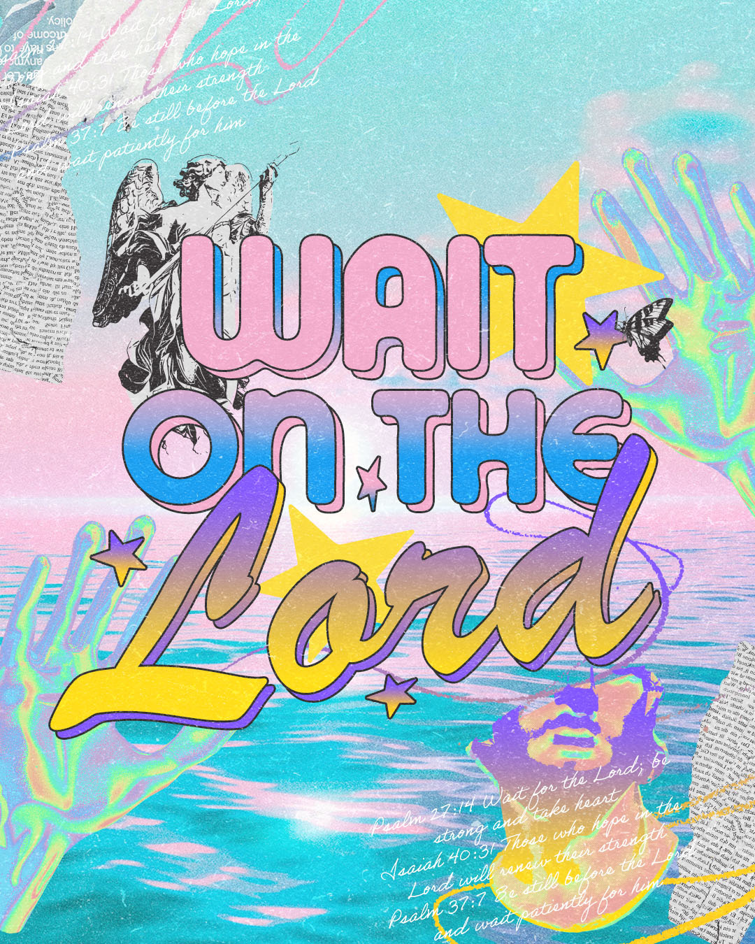 Wait on the Lord | Christian Poster christian church editorial design god graphic design lettering poster sermon social media type design