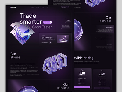 Crypto exchange service landing page creative crypto exchange fintech graphic design landing page modern service ui uiux web website