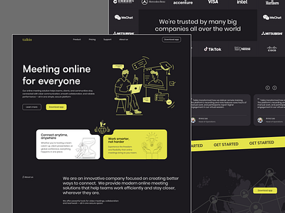 Meeting online Landingpage collab connect creative graphic design landing page meeting online ui uiux web wesite work