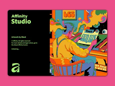 Affinity Alternative Splash Screen artist computer creativity design graphic design illustration pop pop art psychedelic retro software technology typography vector vintage