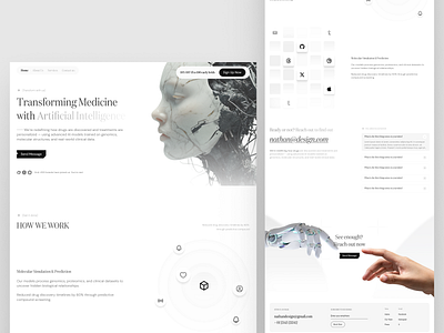AI Precision Medicine & Drug Discovery Landingpage ai creative discovery drug graphic design landing page medicine precision ui uiux web website