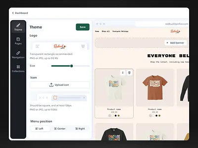 Theme editor brand settings editor page builder theme ui wysiwyg