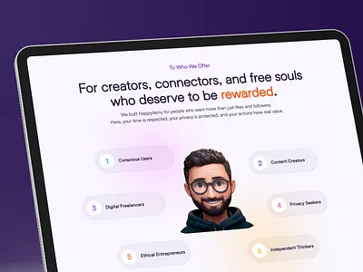 Happydemy Landing community creative design design inspiration design system experience design interface design landing page minimal layout modern design product design social media ui ui design uiux user experience user interface ux ux design visual design web design