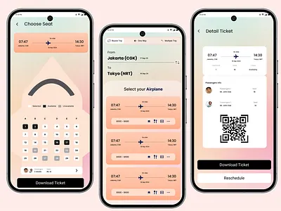 Mobile Flight Booking App – Simplified Seat Selection & Ticketin appdesign bookingapp interactiondesign mobileapp mobileux travelapp userflow